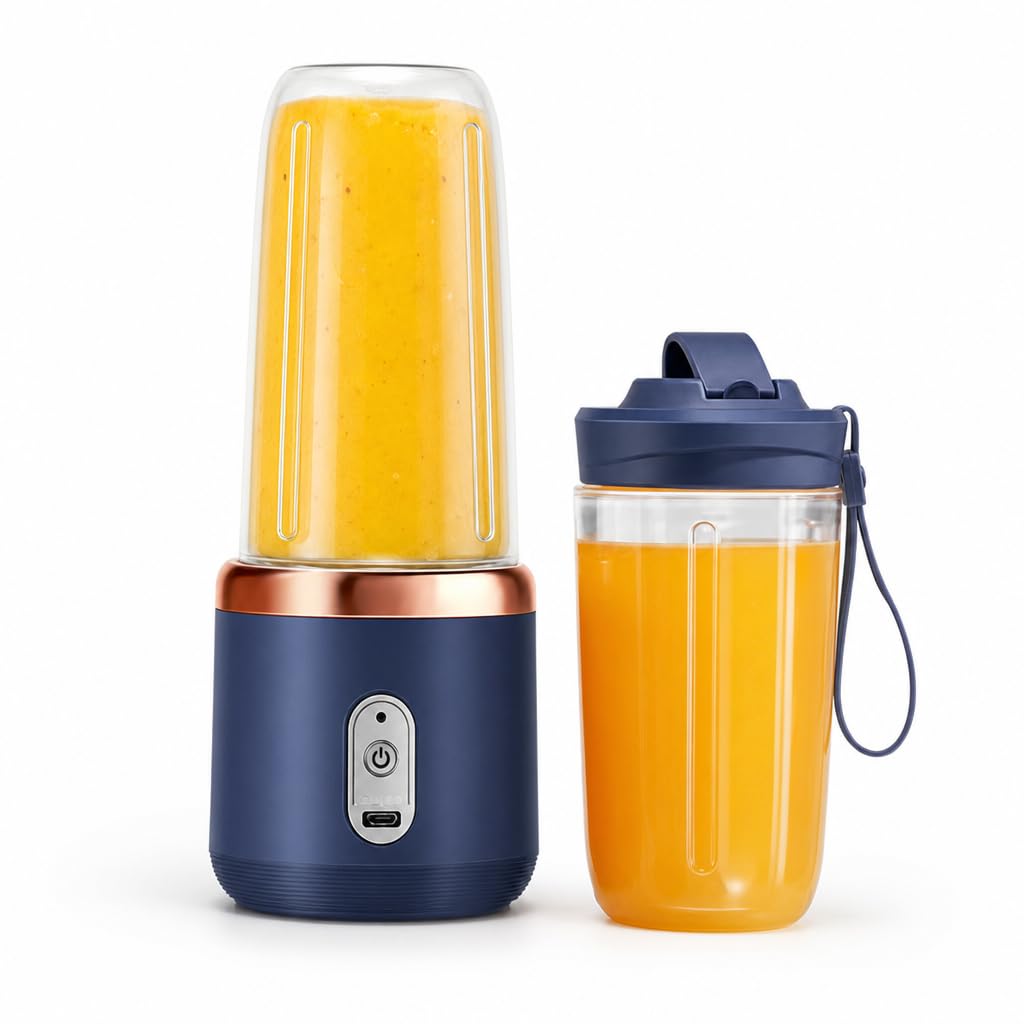 Portable Juicer Blender Makes Smoothies and Fresh Juices Easy with a Mini Mixer Design and On/Off Safety Sensor for Daily Use (Dark Blue)-image-24