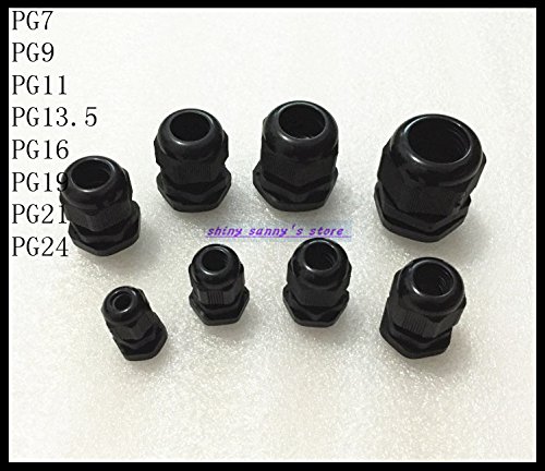 Wiring Connecting Terminals - 50ชิ้น/ล็อตPG9 PG09สีดำกันน้ำเชื่อมต่อต่อมDia 4-8มิลลิเมตรสายแบรนด์ใหม่