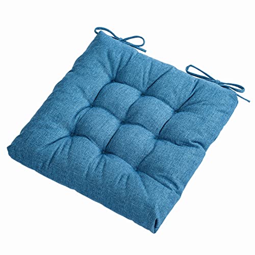 Square Moon 4 Pack Chair Cushions, Seat Cushions, Chair Pads, Chair Mat For Indoor, Outdoor Dining Chairs, Kitchen Chairs, Dining Room Chairs (16" × 16" × 4 Pack, Blue) #TOP2