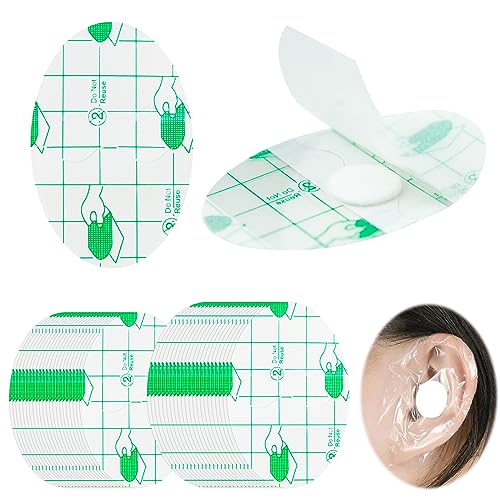 60 Pezzi Adesivi per Orecchie Impermeabili per Bambini Adulti, Adesivo Impermeabile di Protezione Dell'orecchio Monouso, Copriorecchie Trasparenti UltraSottili Adesivi Orecchie per Doccia e Nuoto