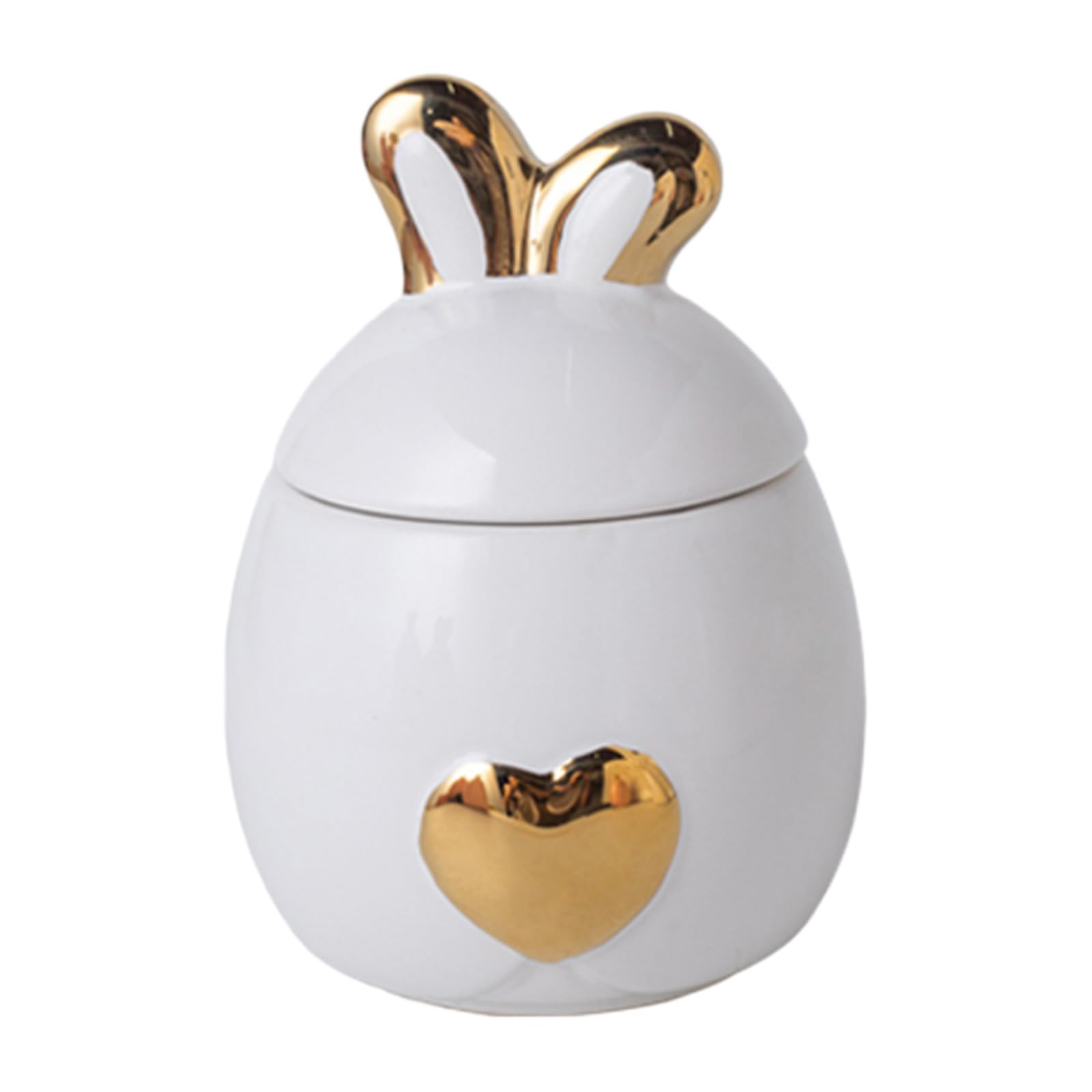 Urne commemorative per animali domestici in ceramica a forma di orecchio di coniglio, realizzate a mano, sigillate, per ceneri, funerali, funerali e bara per animali domestici (bianco, 440 ml