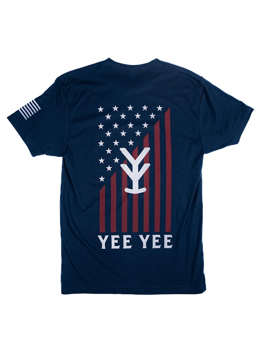 Yee YeeApparel Stars and Bars Graphic Tee Shirt – Men’s Graphic Tees and Short Sleeve Shirts with Flag Design on Back