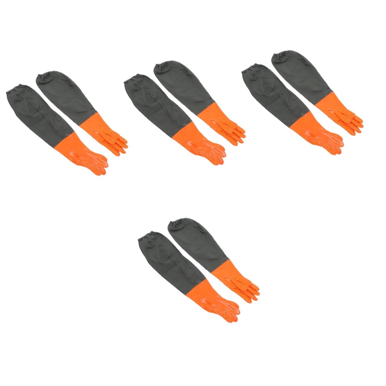 Operitacx 4 Guantes Impermeables de Pesca y Jardinería Guantes de Limpieza Largos Accesorios Profesionales para Acuarios y Antideslizantes y Reutilizables Naranja