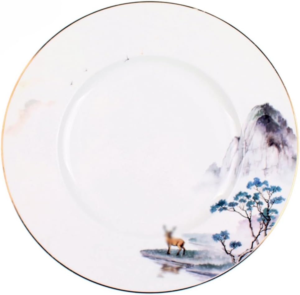 Landscape Ink Painting Tableware Set Home Table Set Western Plate Plate Plate Plate Plate Placemat