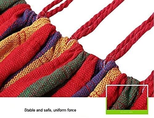 Hamak Ultralekki, Hammock Płótno Hamak Podwórko Huśtawka Ogrodowa Meble Wiszące Na Zewnątrz Fotel Bujany Dorośli Przenośny Wiszący na Kemping, na Zewnątrz(Rot)