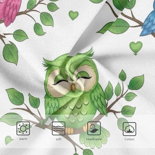 Underwear for Girls, Cute Cartoon Owls Colorful Toddler Girl Briefs, Cotton Girls Underwear, 2T–8 Years3
