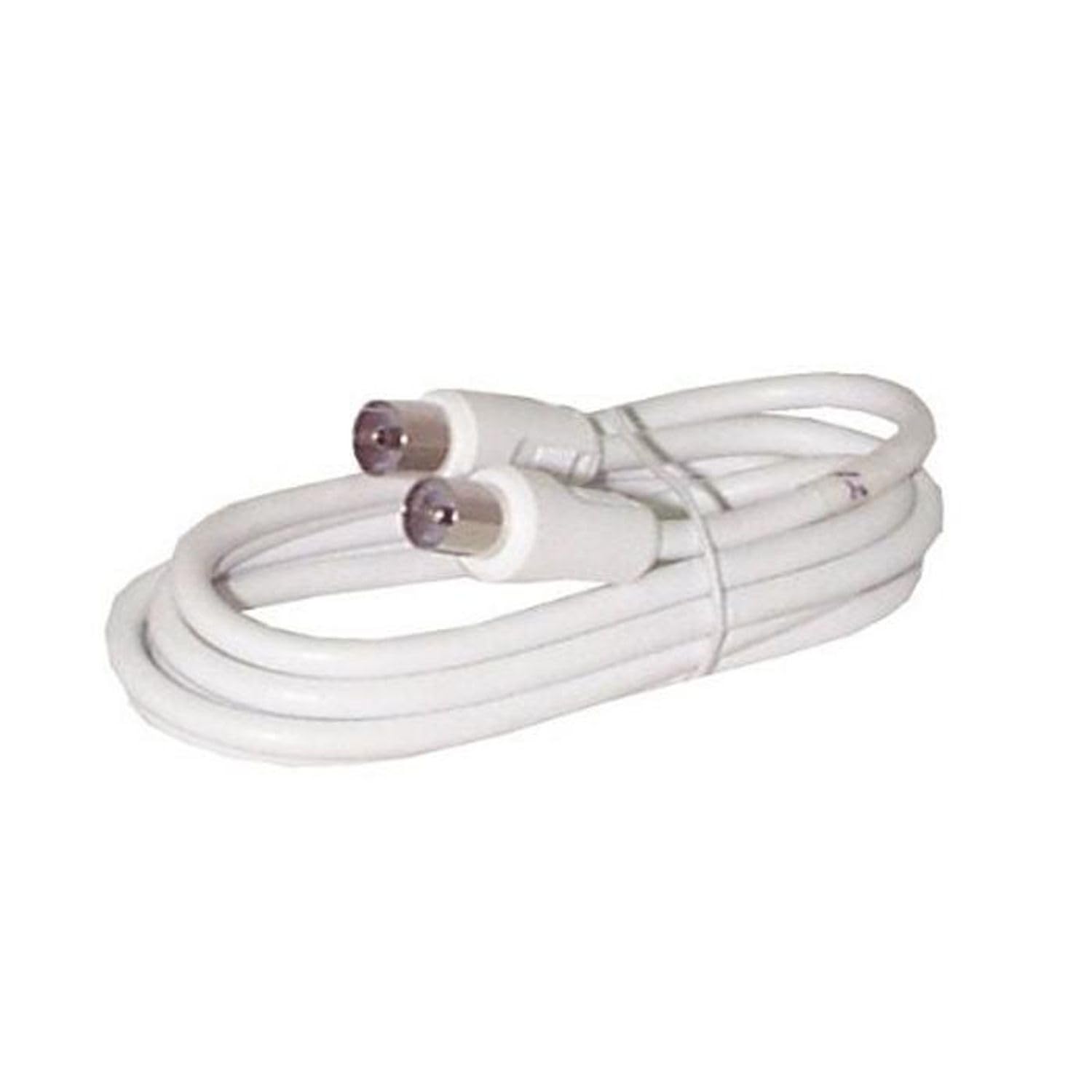 TELESTAR IEC Antenna Connection Cable 1.0m - Aerial Cable (1 Metre Length Coaxial Male to Coaxial Coupling) - White