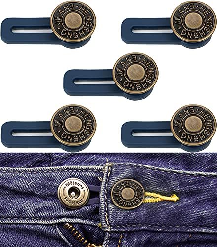 (5 Sets )Button Extender for Trousers Waist Extenders for Mens Trousers Jean Button Extender Waistband Extender Jeans Retractable Button