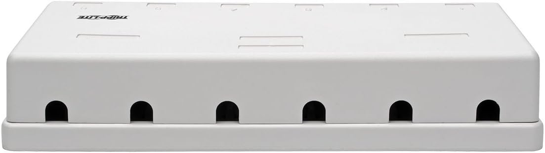 TRIPP LITE Cat6 Surface-Mount Box 6-Port Pre-Configured Unshielded 110 IDC Punchdown RJ45 White, 3-Year Warranty (N236-006-WH)