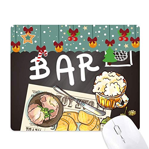 Tapis de souris bière et toast Steak Bar France en caoutchouc