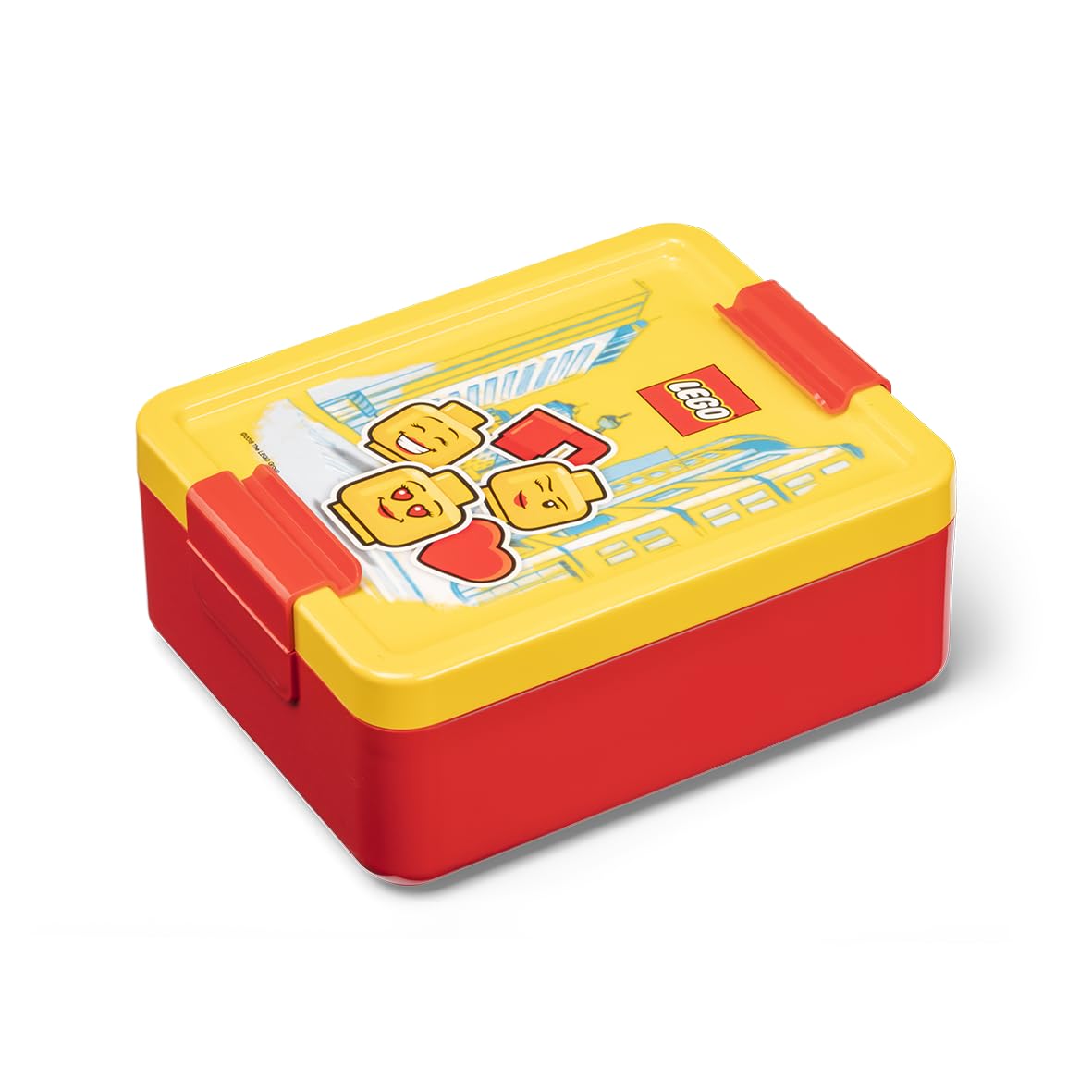 Room Copenhagen Girls Red/Yellow Lego Lunch Box With Compartments - Iconic Design, Durable & Fun For Kids, & Dishwasher Safe, Perfect For Meal Prep, Snacks And Travel