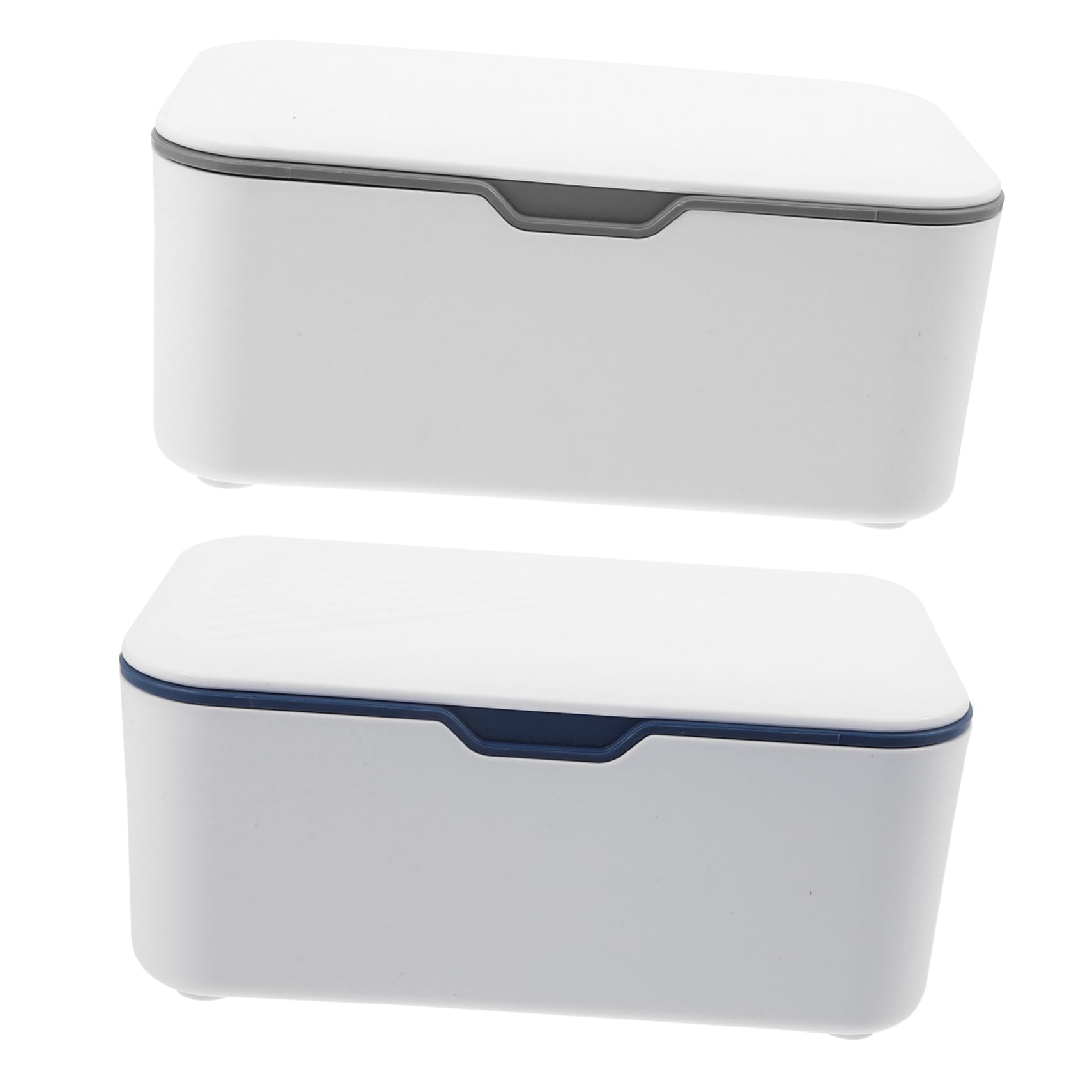 Boîte à Lingettes Humides Portable et Pratique pour Bébé, Lot de 2 Gris et Bleu, Couvercle Étanche, Matériau Résistant, pour Poussettes, Berceaux et Usage Quotidien la Maison