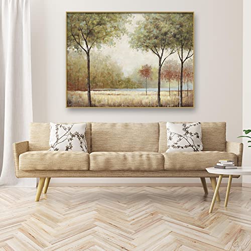 Yllang Pinturas en Lienzo de Paisaje Primavera Campo Árboles Verdes Decoración Retro Imágenes Impresas Arte de la Pared Carteles Decoración Cover