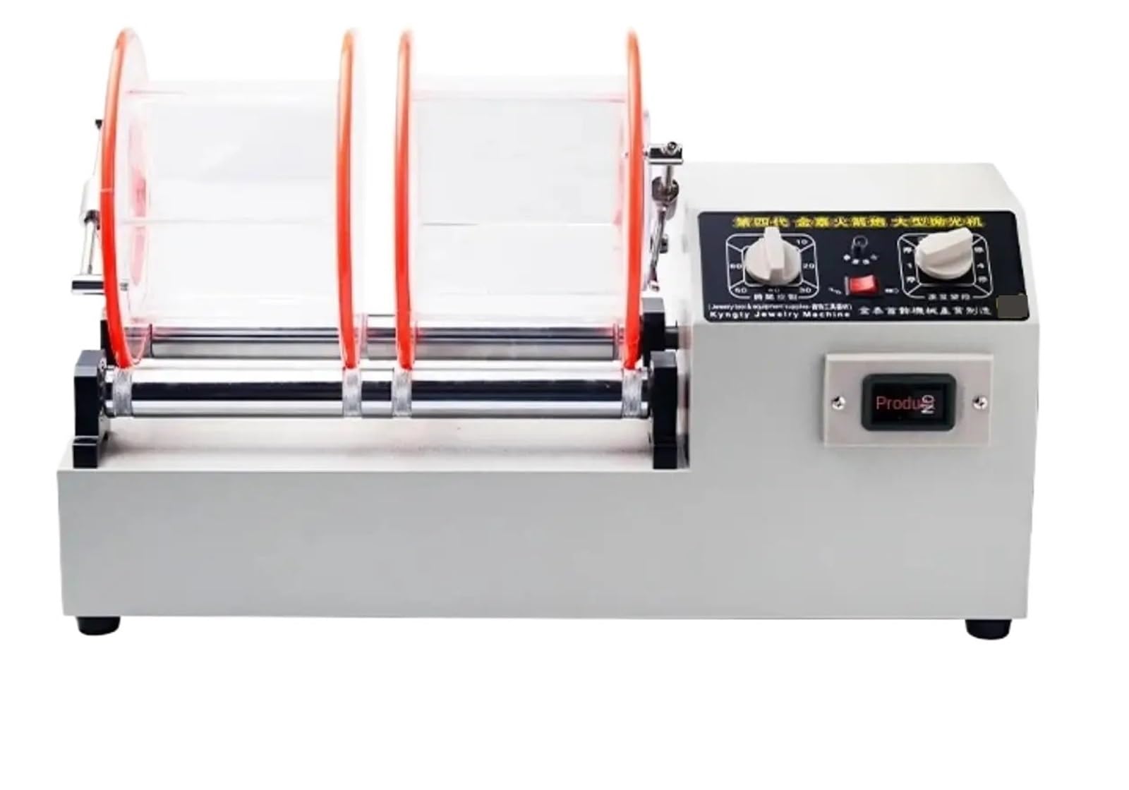 JVDDI 11kg Big Capacity Rotary Tumbler Barrel Machine Jewelry Polishing Buffing Granding Tools Equipment K1320 Roller Polisher(Double barrel)
