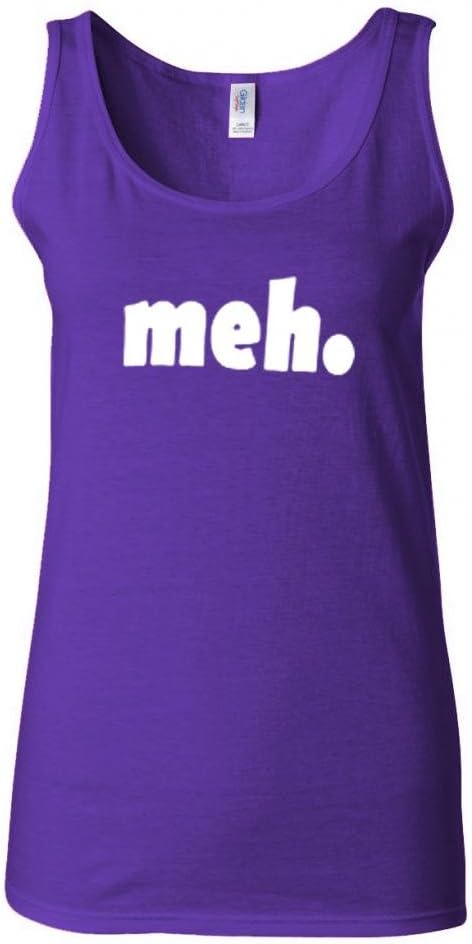 Junior Meh Geek Nerd Cool Retro Funny Humor Graphics Novelty Statement Tank Tops