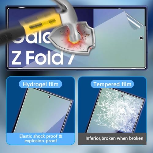 Image of FabeKee Screen Guard Film Compatible For Samsung Galaxy Z Fold 7 5G Cellphone Self Healing Unbreakable Hd Hydrogel [Tpu Film] Flexible Film-Clear [Not Tempered Glass] (Screen Guard)
