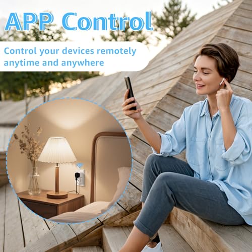 Image of Greencycle WiFi Plug with 2 Wall Switches,App /Voice /Wireless Switch Control