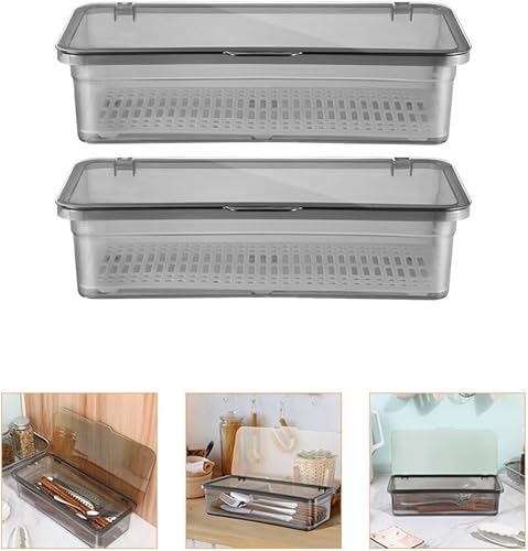 Miniatura 3 de Cabilock Organizador de utensilios de bambú, bandeja de cubiertos de bambú, bandeja de cubiertos de cocina y cajón de utensilios, organizador de