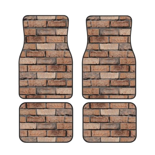Alfombrillas de neopreno para coche con diseño de ladrillos de piedra juego de 4 piezas