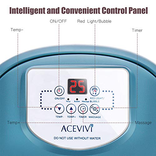 Acevivi Foot Spa Bath Massager With Heat And Bubble Jets Electric Shiastu Massage Rollers Motorized Maize Massage Rollers Pedicure Stone Mani/Pedi Soak Tub Home Bucket Heating Foot Spa Machine #TOP3