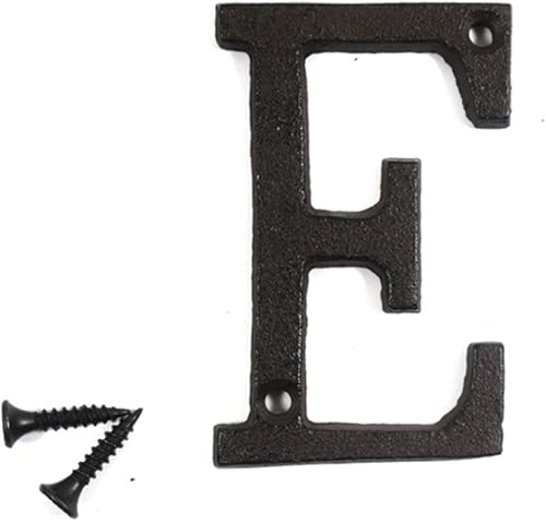 Miniatura 7 de Letras del abecedario de 3" en metal de hierro fundido decorativas, estilo clásico, para colgar letreros de pared, dirección, nombre, letrero con la