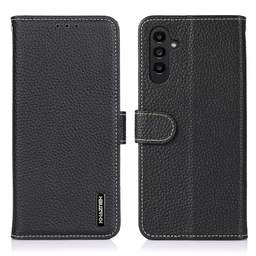 Étui pour téléphone pour Samsung Galaxy A17 5G noir en cuir litchi