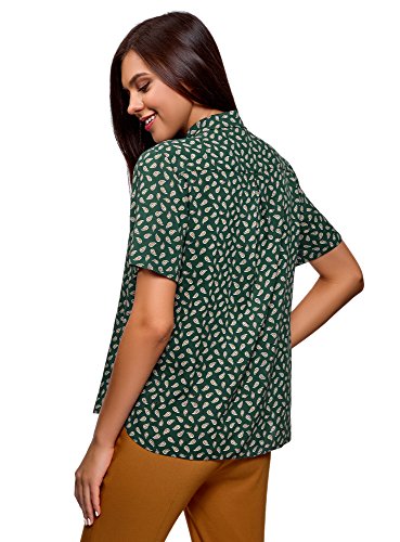 Oodji Ultra Donna Camicetta in Viscosa con Maniche...