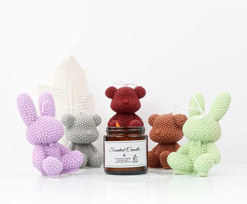 Miniatura 5 de Tone Fun Moldes de silicona con forma de conejo de perlas para hacer velas, resina, velas de aromaterapia, jabón de cera hecho a mano, decoración