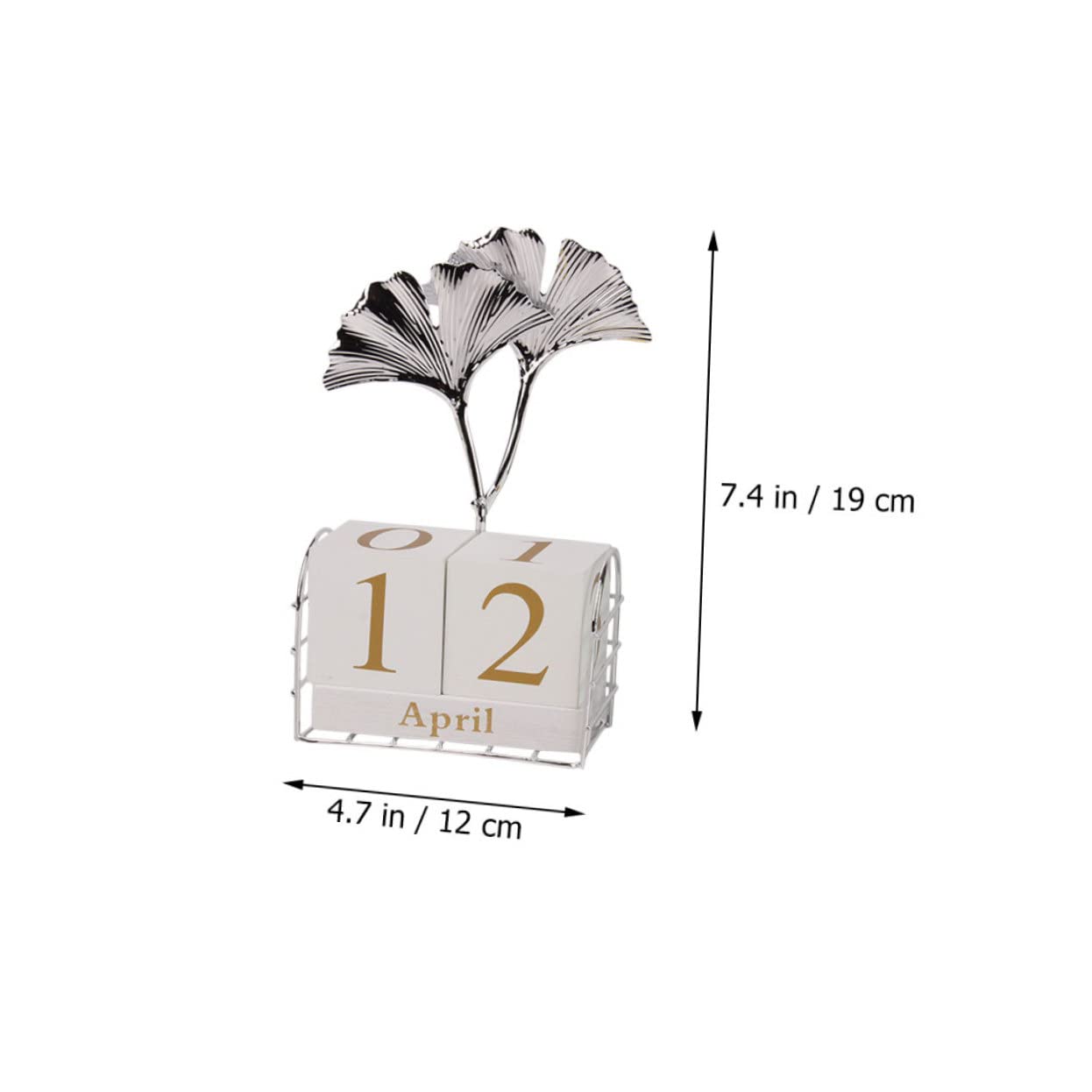 Tofficu 3St Ginkgo-Blatt-Tischkalender Stehender Blockkalender dekoration Schreibtischkalender bürodeko Wohnkultur Office-Desktop- aus Holzblöcken Eisen