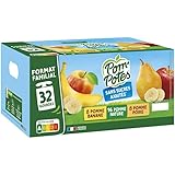 POM'POTES Dessert pomme, banane et poire sans sucres ajoutés 32 x 90 g