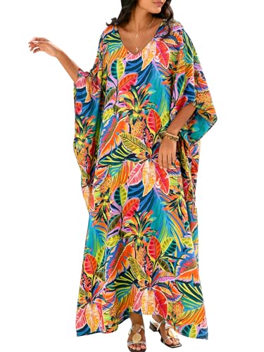 Image of Moss Rose Kaftan Dresses for Women Summer Swimsuit Cover up Caftan Dress