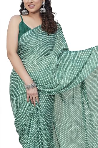 Image of MIRCHI FASHION Saree for Woman Chiffon Shibori Printed | Lightweight Regular Use and Professional Office Sari with Blouse Piece