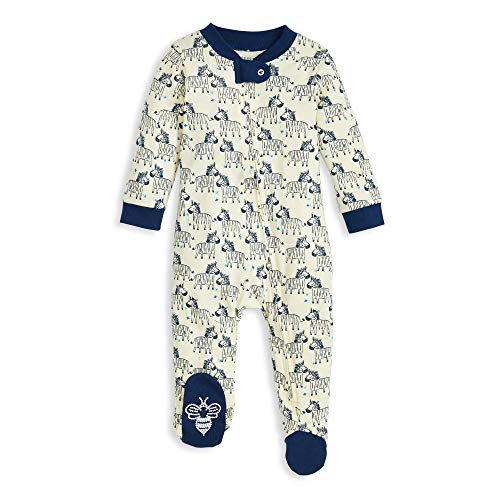 Image of Burt's Bees Baby unisex-baby Sleep & Play, Organic One-piece Romper-jumpsuit Pj, Zip Front Footed Pajama