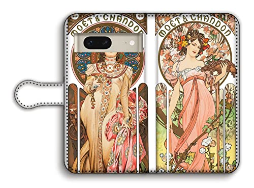 手帳型 Google Pixel 9/9 Pro互換 スマホケース 【世界の名画】 ミュシャ ☆アール・ヌーヴォー☆ イラスト 美しい 可愛い 星 絵画 芸術 アート (モエ・エ・シャント?ン)