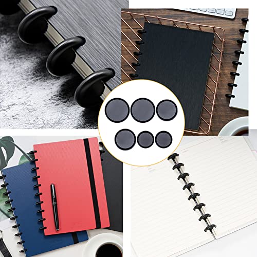 BENECREAT 33 Stück Schwarze Kunststoff-Expander-Discs Discbound-Expansion-Discs, 3 Arten von Lose-Blatt-Ordnerscheiben Aus ABS-Kunststoff Für DIY-Notizbücher Und Kunstwerke, 0.6~0.9 Zoll