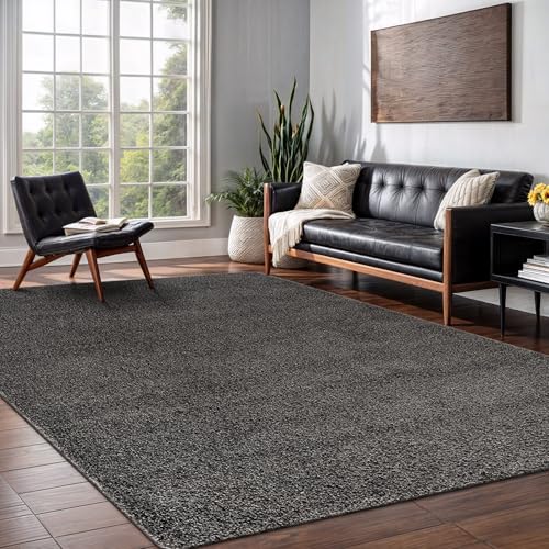 Tapete decorativo gris oscuro 8x10 lavable y antideslizante miniatura 5