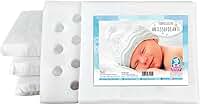 Travesseiro Infantil Viscoelástico, Branco, 100% Algodão, 32x23x2,5cm, Tecnologia Anti-sufocante, para Recém-Nascidos de 0 a 1 Ano