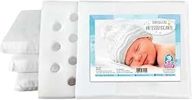 Travesseiro Infantil Viscoelástico, Branco, 100% Algodão, 32x23x2,5cm, Tecnologia Anti-sufocante, para Recém-Nascidos de 0 a 1 Ano