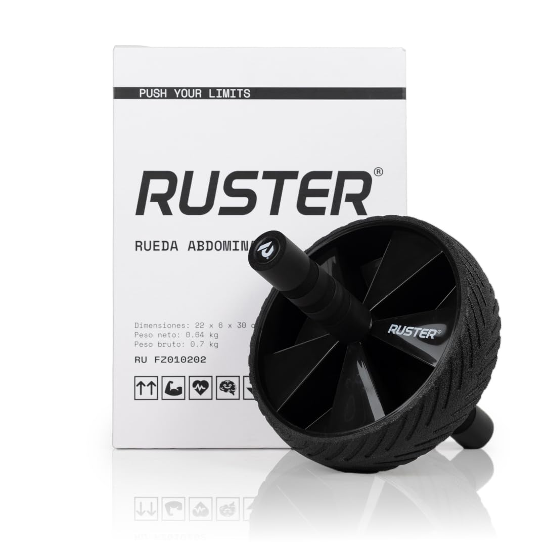 RUSTER Rueda Abdominal. Rodillo de Abdominales, Mango Ergonómico Antideslizante, Equipo Fitness para Casa y Gimnasio