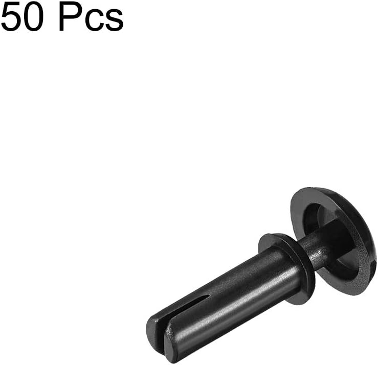 sourcing map Push Clip Rivet 2mm x 5.6mm PCB Circuit Panel Nylon Fastener Black 50 Pcs - Image 4