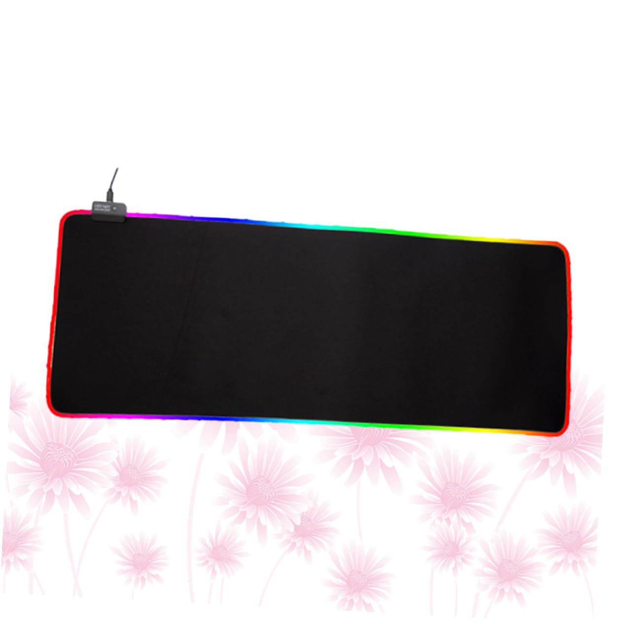 Tappetino Rgb Gaming 90x40 Cm Nero in Gomma e Stoffa
