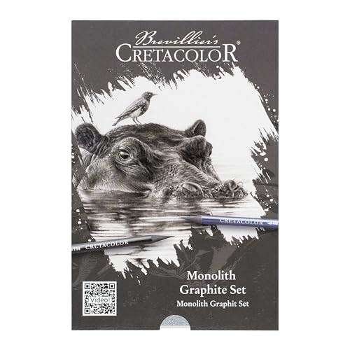 CRETACOLOR Monolith Graphite Set - Artist Pens Made of Full Lead with Accessories - Drawing Set with Water-soluble Graphite, Kneading Rubber, Sharpener & Holder - for Draftsmen & Creatives - Image 2