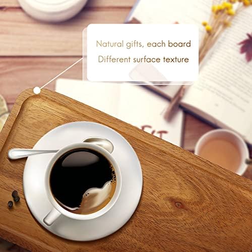 RONGKUN Serving Tray, Rectangular Solid Wood Flat Bottom Plate, Fruit Plate, Saucer, Tea Tray, Dessert Plate, Dishes Dinner Plates for Snacks Appetizer Party Buffet Gift(20 x 10.5 x 1.5cm)