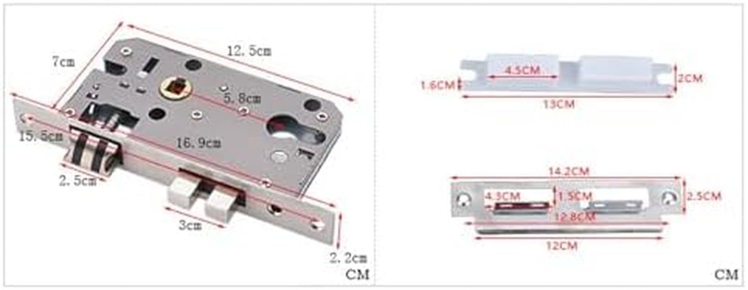 Verrou de Porte intérieur avec Poignée en Aluminium, Ensemble Serrure pour Porte d'entrée avec 3 Clés, Conception Silencieuse à Roulement pour Portes en Bois et