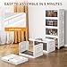 4 Tier Storage Bins with Lids, 23QT Stackable Closet Organizers and Storage with Wheels, Collapsible Storage Boxes, Foldable Plastic Storage Containers for Home,Office, Dorm Room-White