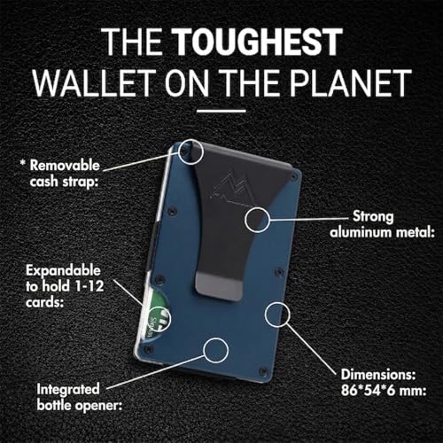 Image of Mountain Voyage Co Minimalist Wallet for Men & Women - Slim RFID Wallet, Scratch Resistant, Credit Card Holder & Money Clip, Easily Removable Money & Cards, (Matte Navy Blue)