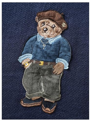 Men's Bear Embroidered Fall Sweater Casual Long Sleeve Crew Neck Pullover Sweaters4