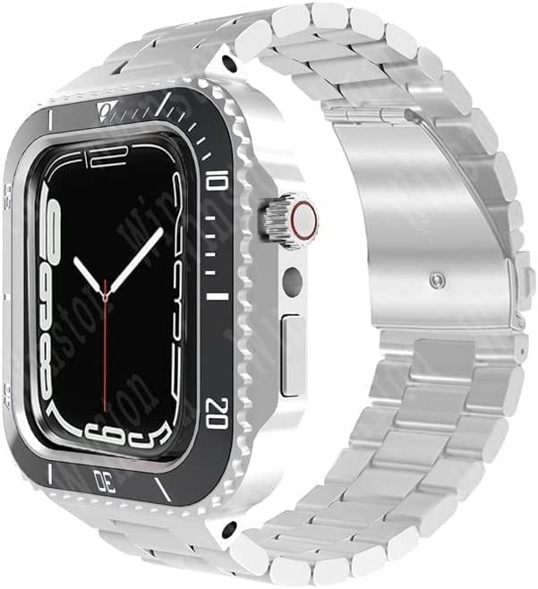Boîtier céramique Apple Watch 45 mm kit de modification avec bracelet silicone