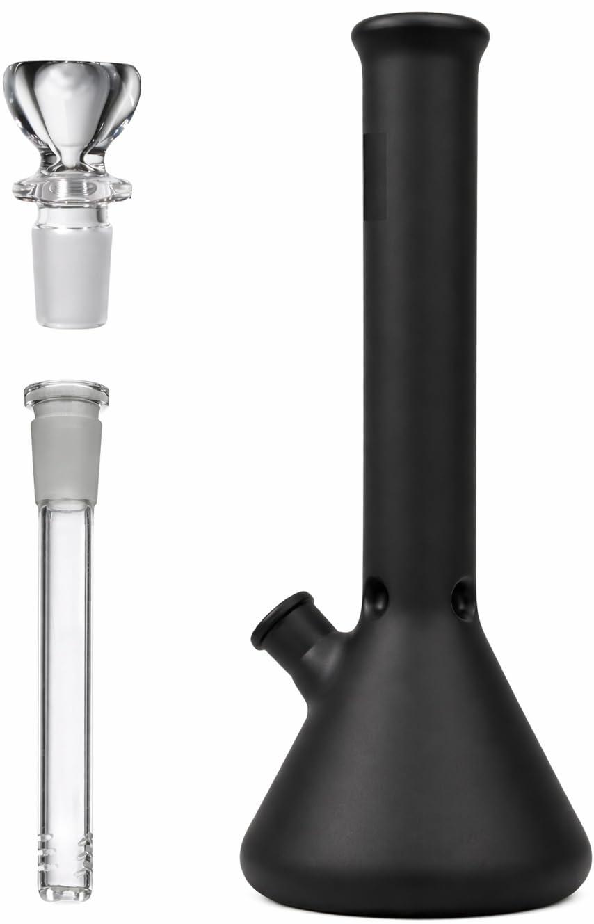 Ammo Glass® 12 inch Bong | Matte Black Glass Bong | 300% Diffusion due to Special Down-Stem