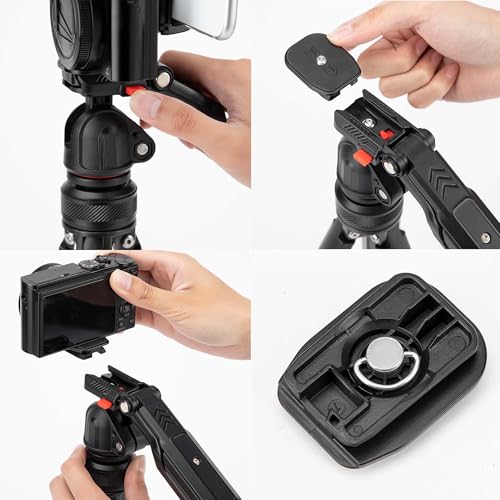 Image of Goocong O4 Lightweight Camera Tripod, 44-136 cm Height, 650g Weight, Quick-Lock Legs, Dual 1 /4 inch Mount